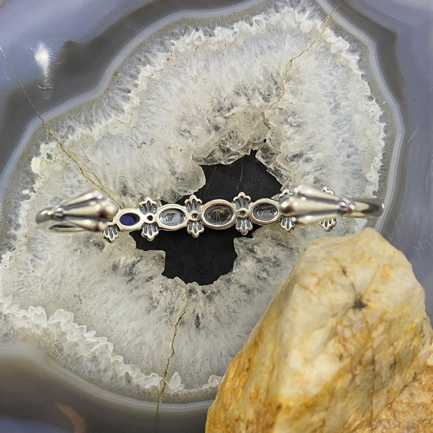 Carolyn Pollack Southwestern Style Sterling Silver Multi-Gemstone Decorated Bracelet For Women