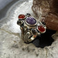 Carolyn Pollack Sterling Silver Multi Gemstone Decorated Ring Size 8 For Women