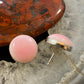 Native American Sterling Silver Round Pink Conch Shell Stud Earrings For Women
