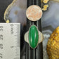 Carolyn Pollack Sterling Silver Elongated Oval Malachite Decorated Ring For Women