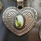 June Delgarito Native American Sterling Silver Paloma Sonoran Gold Turquoise Pendant