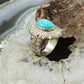 Carolyn Pollack Sterling Silver Oval Turquoise Decorated Ring Size 7.5 For Women