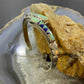 Native American Sterling Silver Fire Opal & Lapis Inlay Bracelet For Women
