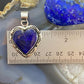 Native American Sterling Silver Lapis Lazuli Heart Stamped Pendant For Women #1