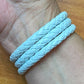 Carolyn Pollack Sterling Silver Mint Braided Leather Unisex Coil Wrap Bracelet