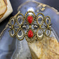 Carolyn Pollack Sterling Silver & Brass 2 Coral Decorated Bracelet For Women