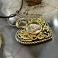 Carolyn Pollack Sterling Silver & Brass Heart & Key w/Horse Decorated Pendant For Women