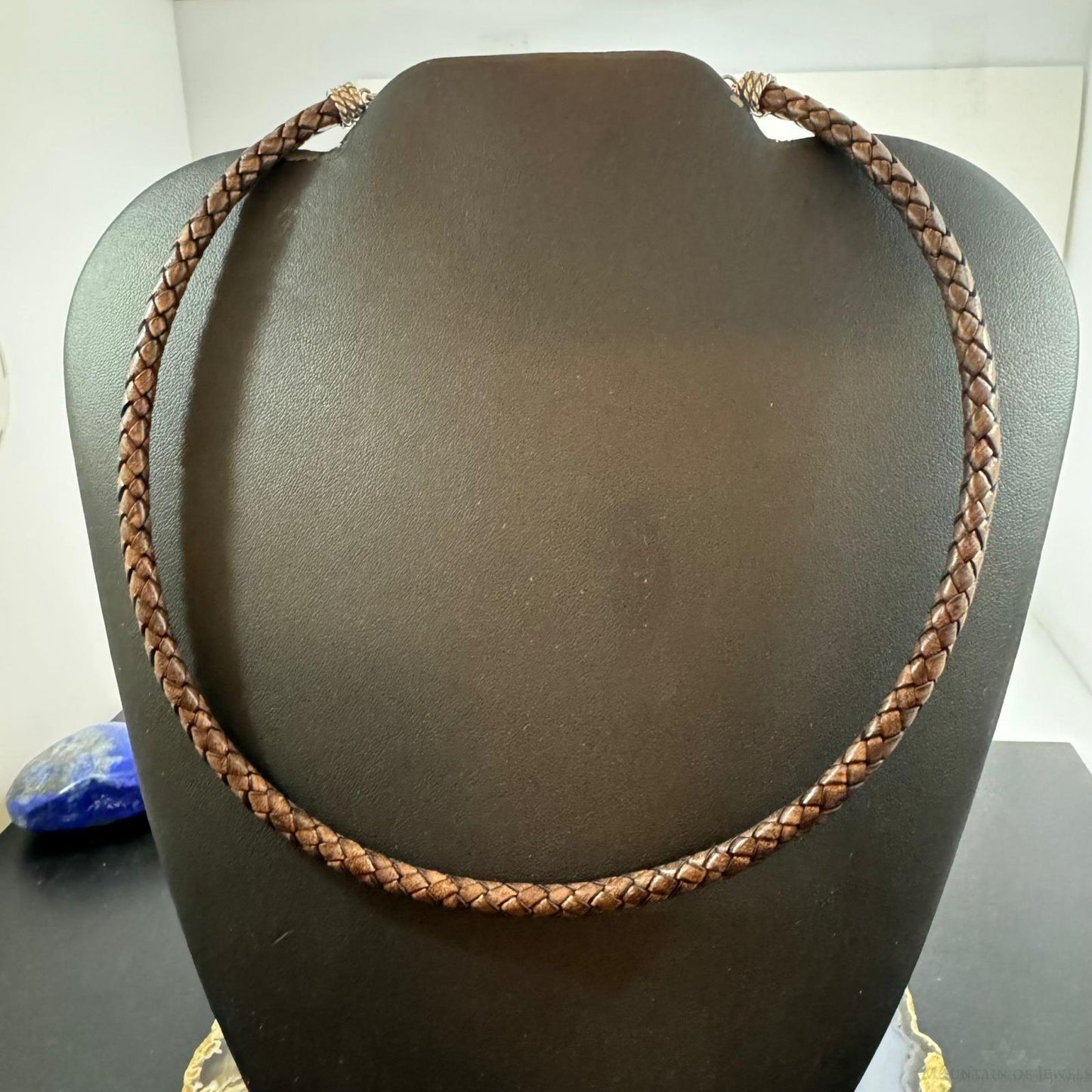 Carolyn Pollack Antique Brown Braided Leather Lobster Clasp Unisex Necklace
