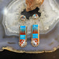 Raylan & Patty Edaakie Zuni Sterling Silver Multi Stone Inlay Dangle Earrings For Women #2