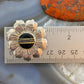 Vintage Native American Sterling Silver Onyx & Opal Stamped Flower Brooch For Women