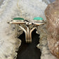 Vintage Native American Silver Turquoise & Malachite Decorated Ring Size 7.75 For Women