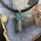Carolyn Pollack Southwestern Style Sterling Silver Turquoise Cross Enhancer Pendant For Women