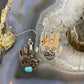 Alex Sanchez Native American Sterling Silver Ancestors Hand Petroglyph W/Turquoise Dangle Earrings For Women #7