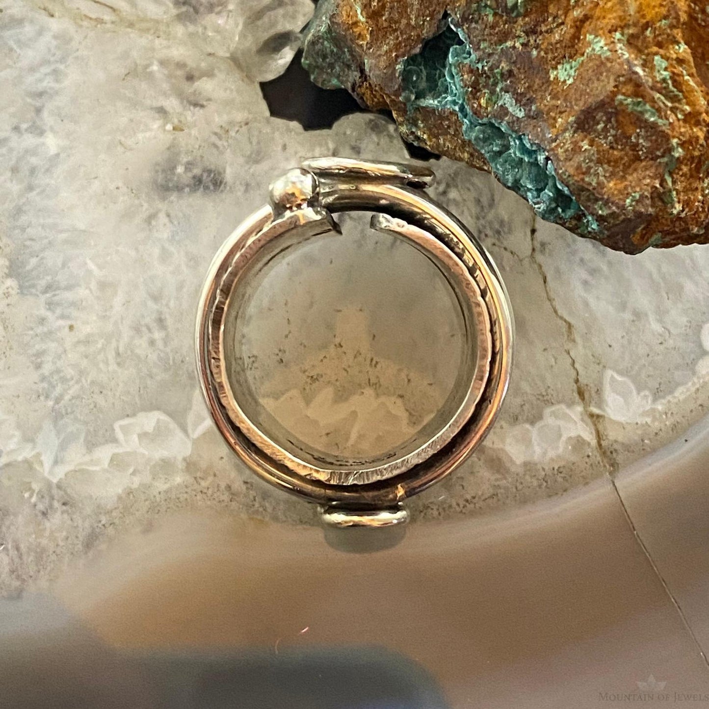 Alex Sanchez Sterling Silver Unique Petroglyph Band Ring Size 6.5 For Women