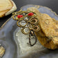 Carolyn Pollack Sterling Silver & Brass 2 Coral Decorated Bracelet For Women