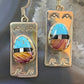 Cliffton Aguilar Santo Domingo Sterling Silver Multi Stones Inlay Dangle Earrings For Women #2