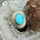 Carolyn Pollack Sterling Silver Oval Turquoise Decorated Ring Size 7.5 For Women