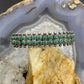 Vintage Native American Sterling Silver Turquoise Pettit Point Double Row Bracelet For Women