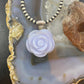 Carolyn Pollack Southwestern Style Sterling Silver Carved Lavender Jade Rose Pendant