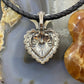 Carolyn Pollack Southwestern Style Sterling Silver Carved Mother of Pearl Heart Pendant For Women