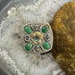 Carolyn Pollack Sterling Silver Green Turquoise & Abalone Decorated Ring Size 9 For Women