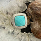 Carolyn Pollack Sterling Square Faceted Turquoise Decorated Ring For Women