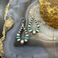 Navajo Pearl Beads Graduated 2-7mm & 2 Turquoise Disk Sterling Silver Dangle Earrings