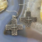 Cheyenne Custer Navajo Native American Sterling Silver Tufa Cast Cross Dangle Earrings For Women #2
