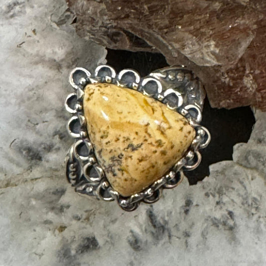 Carolyn Pollack Sterling Silver Triangle Picture Jasper Decorated Ring Size 8 For Women