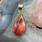 Native American Sterling Silver Teardrop Spiny Oyster Unisex Pendant