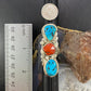 Silver Ray Native American Sterling Silver Elongated Turquoise & Coral Ring Size 6.5 For Women