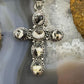 Native American Sterling Silver 6 Oval White Buffalo Decorated Unisex Cross Pendant