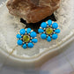 Carolyn Pollack Sterling Silver Turquoise & Faceted Peridot Flower Stud Earrings For Women