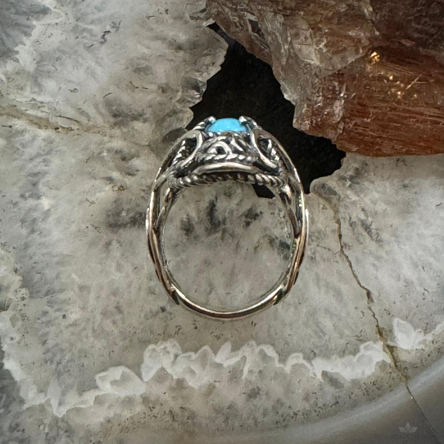 Carolyn Pollack Sterling Silver Oval Sleeping Beauty Turquoise Ring Size 5.5 For Women