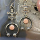 Kevin Billah Sterling Silver Sandcast Pink Conch Cross Naja Dangle Earrings For Women