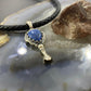 Carolyn Pollack Southwestern Style Sterling Silver Denim Lapis Single Squash Blossom Pendant For Women