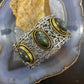 Carolyn Pollack Sterling Silver & Brass 3 Oval Labradorite Decorated Bracelet For Women