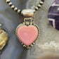 Robert Shakey Sterling Silver Pink Conch Shell Heart Shape Pendant For Women