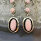 Native American Sterling Silver 4 Pink Conch Shell Dangle Earrings For Women