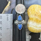 Carolyn Pollack Sterling Silver 2 Shield Denim Lapis Decorated Ring For Women