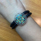 Carolyn Pollack Sterling Silver & Brass Braided Leather Mosaic Inlay Bracelet For Women