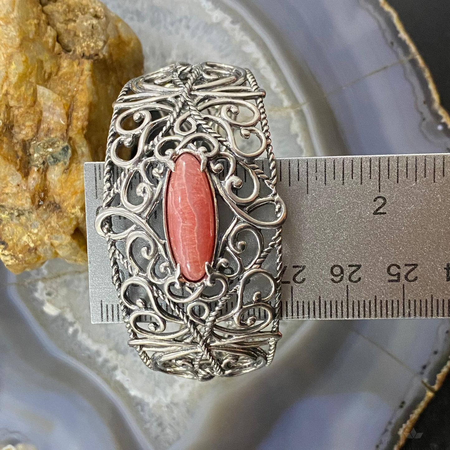 Carolyn Pollack Vintage Southwestern Style Sterling Silver Rhodonite Bracelet For Women