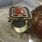 Carolyn Pollack Southwestern Style Sterling Silver Rectangle Red Jasper Decorated Ring Size 8 For Women