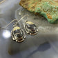 Native American Sterling Silver Oval White Buffalo Dangle Earrings For Women