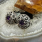 Carolyn Pollack Sterling Silver Amethyst Decorated Safety Clip Stud Earrings For Women