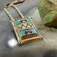 Carolyn Pollack Southwestern Style Sterling Silver Multistone Inlay Rug Pendant/Brooch For Women