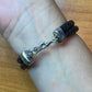 Carolyn Pollack Sterling Silver & Brass Braided Leather Mosaic Inlay Bracelet For Women