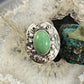 Carolyn Pollack Southwestern Style Sterling Silver Oval Turquoise Petroglyphs Decorated Ring Size 8 For Women