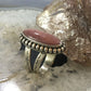 Carolyn Pollack Southwestern Style Sterling Silver Oblong Oval Rhodonite Ring Size 7.5 For Women