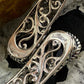 Carolyn Pollack Sterling Silver Amethyst Doublet Overlapping Decorated Hinged Bracelet